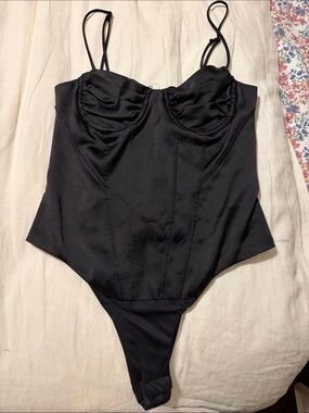 Zara Black Sculpted Bustier Bodysuit